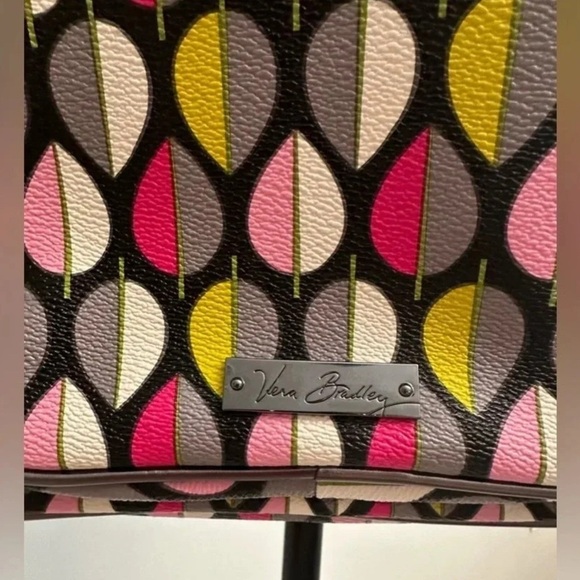 VERA BRADLEY ~ Moon Drops crossbody vinyl bag w/zipper pocket and keychain/ID - Picture 4 of 9